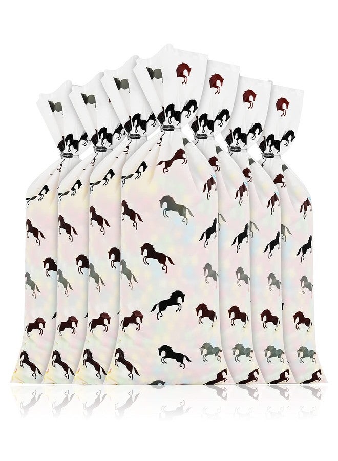 Lecferrarc 100 Pcs Horse Treat Bags Horse Print Cellophane Candy Bags Cowboy Party Favors with Twist Ties for Birthday Party Supplies - Image 4